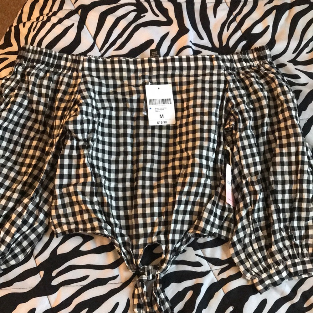 Plaid black and cream
